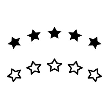 five star rating icon illustration symbol simple design trendy style illustration on white background..eps
