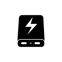 power bank icon illustration, portable charging device trendy style on white background 