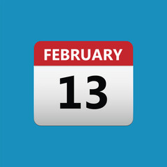 February 13 Concept Design. Vector Illustration.