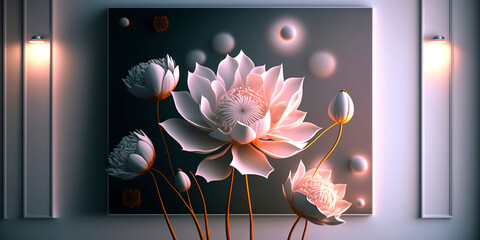 beautiful abstract pink flower created with AI