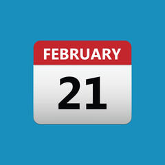 Fototapeta premium February 21 Concept Design. Vector Illustration.