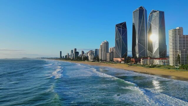 Drone shot of Goldcoast City Queensland, Australia