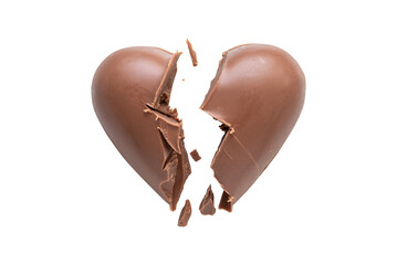 broken heart chocolate isolated on transparent background