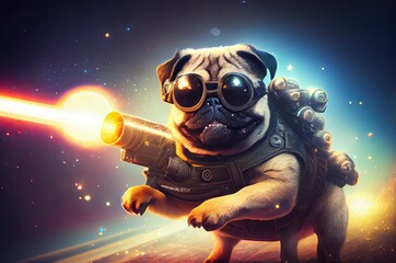 Pug Soldier Defending The World Generative AI