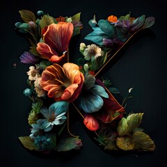 flower letter K