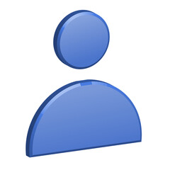3D realistic icon vector blue color