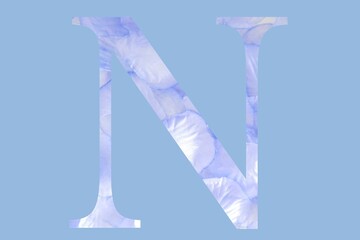 N-紫陽花の花びらの文字