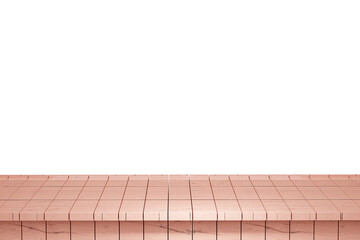 Wooden table, wood table top front view 3d render isolated