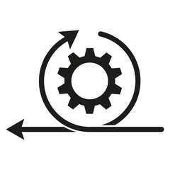 Arrow gear. System update. Vector illustration.