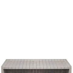 Fototapeta premium Wooden table, wood table top front view 3d render isolated