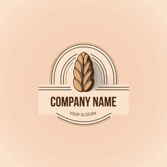 Logo design template for bakeries, wheat symbol