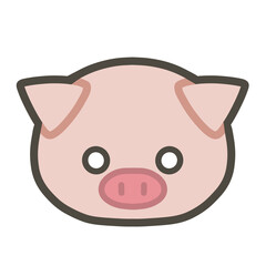 ぶたの手書きイラスト