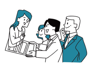 転職する女性がアピールするイラスト　履歴書から人柄がつたわる様子　