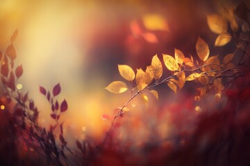 Autumn Nature Background Scene. AI generative.