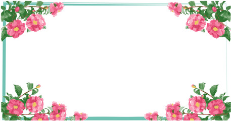 山茶花の花のベクターフレーム