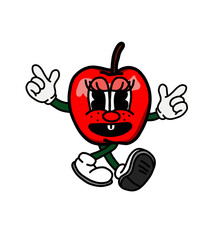 illustration apple icon character & vector