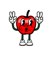 illustration apple icon character & vector