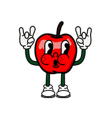 illustration apple icon character & vector