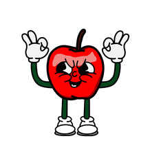 illustration apple icon character & vector