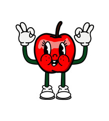 illustration apple icon character & vector