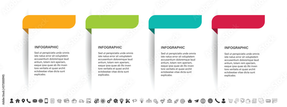 Leinwandbilder blank and clean. steps business data visualization timeline process infographic template design
