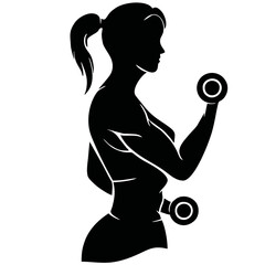 woman with dumbbells fitness