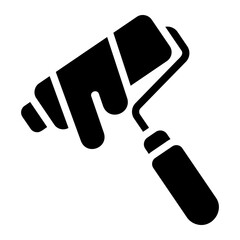 painting roller glyph icon