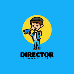 Vector Logo Illustration Director Mascot Cartoon Style.