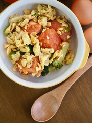 아시아 음식 토마토 계란볶음