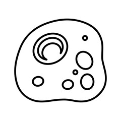 Cell, cytoplasm, eukaryote line icon. Outline vector.