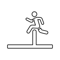 Challenge, challenging, jump outline icon. Line art vector.