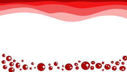 White Abstract background with red liquid and red bubbles