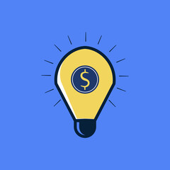 Light bulb with dollar sign