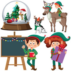 Set of Christmas element