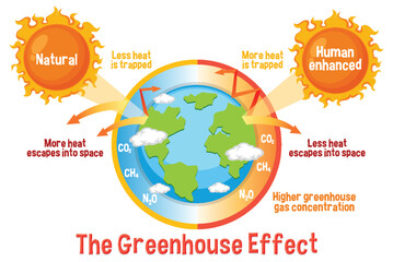 Diagram showing the greenhouse effect