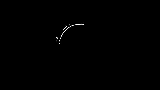 4K animated video with alpha channel. Circle animation set. Handdrawn circle in doodle style. Template for designing an avatar in social network and highlight. Rays of the sun, diverging lines. Gif