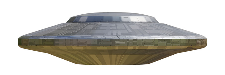 UFO, extraterrestrial spaceship, isolated on transparent background © dottedyeti