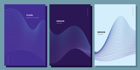 Wavy lines background template copy space set for poster design, brochure, flyer, pamphlet, booklet, cover, or leaflet