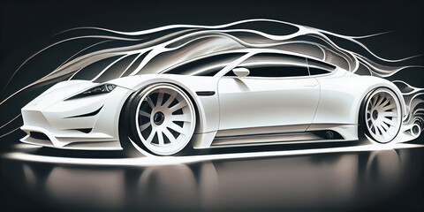 Obraz na płótnie Canvas Modern electric car concept.