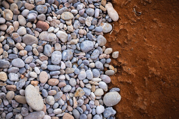 Rocky shapes on the beach. textures and patterns generated on the stones of the Ibiza.