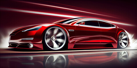 Obraz na płótnie Canvas Modern electric car concept.
