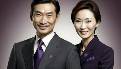 Empowering Confidence and Relationship in the Workplace: Celebrating National Couple's Day with Diversity Inclusivity in the Industry with Asian Politician Couple (generative AI