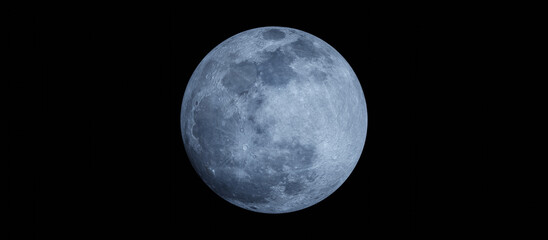 Obraz premium blue moon in the night 3d rendering illustration wallpaper background
