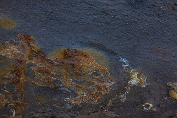 Rocky shapes on the beach. textures and patterns generated on the stones of the Ibiza.
