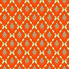 Fototapeta premium pattern, texture, art, decoration, tile, fabric, abstract, wall, traditional, design, old, thai, wallpaper, carpet, textile, thailand, floral, red, colorful, mosaic, antique, ornament, asia, ancient, 