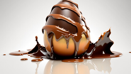 easter egg, melted chocolate