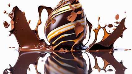 easter egg, melted chocolate