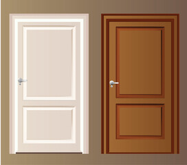 door Vector, Wooden door Illustration 