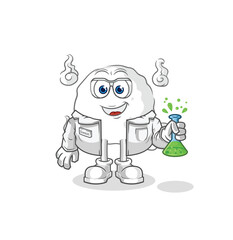 ghost scientist character. cartoon mascot vector