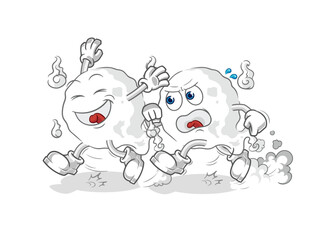 ghost play chase cartoon. cartoon mascot vector